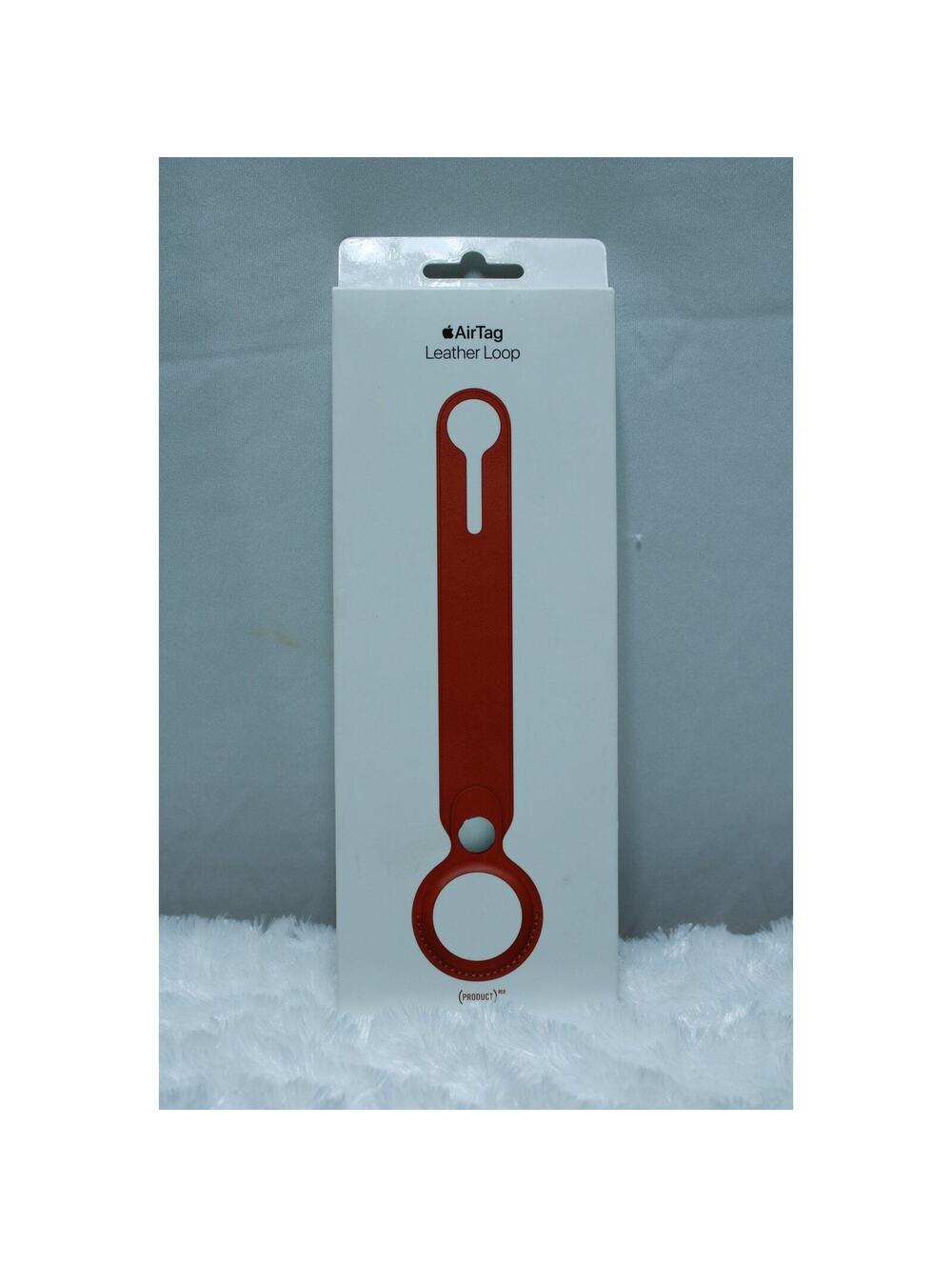 Apple AirTag Case Leather Loop Red